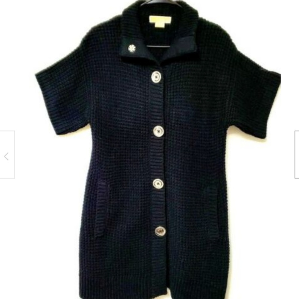 Michael Kors Sweater Dress Black Womens Boho Wool